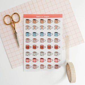 Coffee Mugs- Sticker Sheet