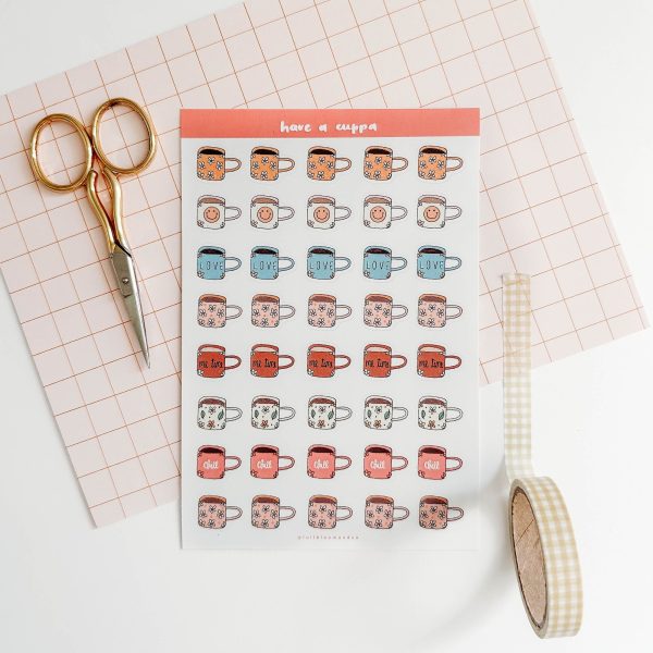 Coffee Mugs- Sticker Sheet