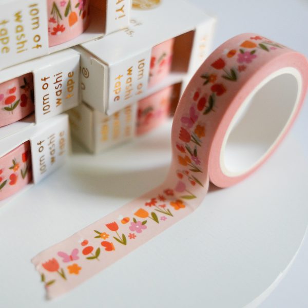 Pink Floral Washi Tape - Image 2