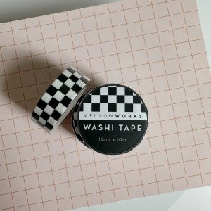 Black and White Checkered Washi