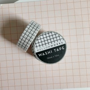 Black and White Grid Washi