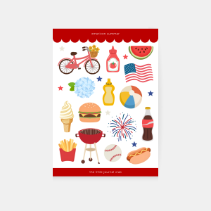 American Summer Sticker Sheet