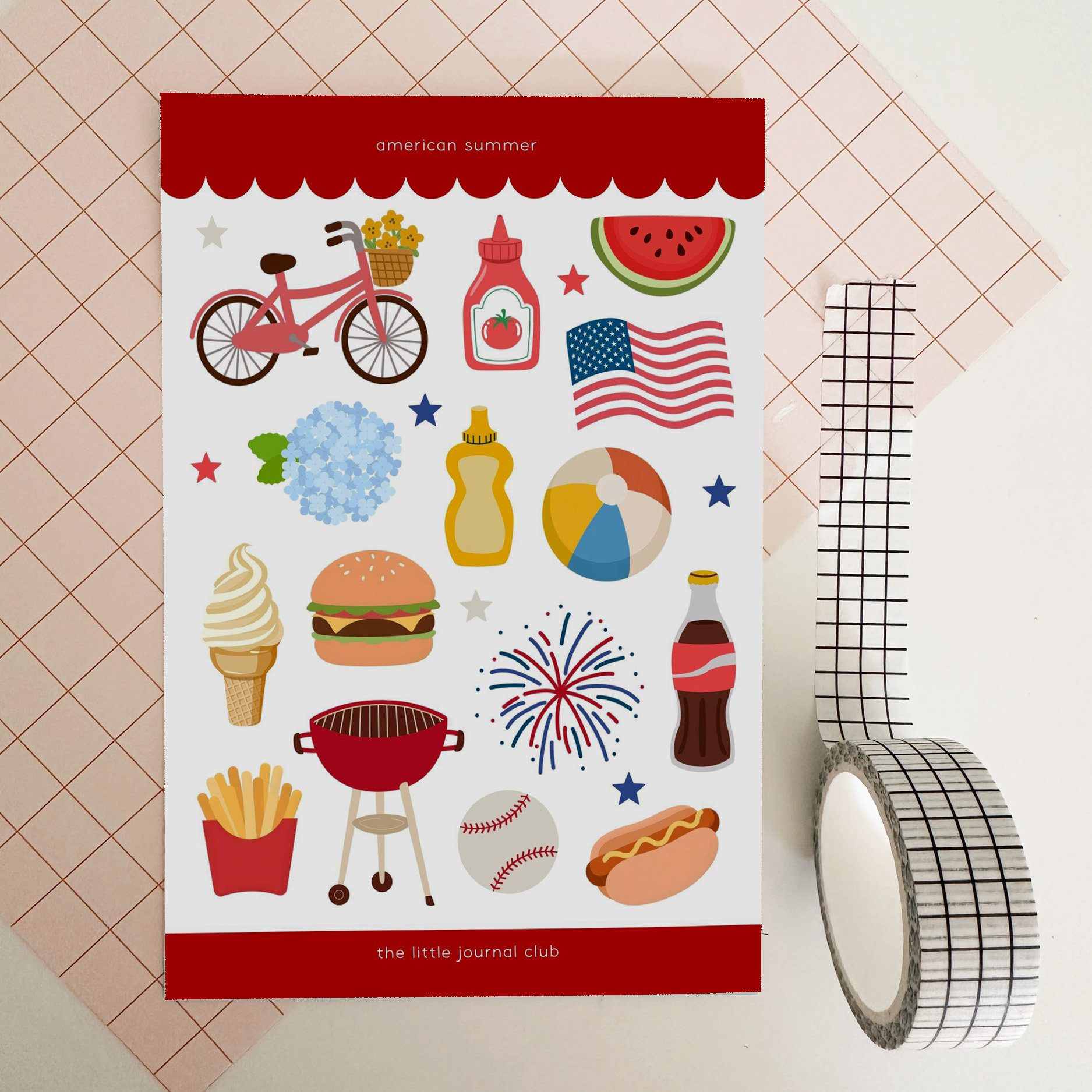 American Summer Sticker Sheet