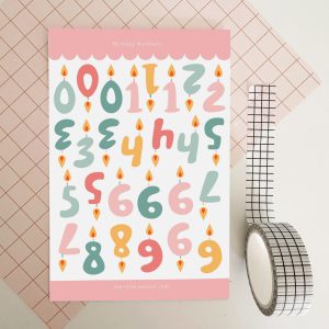 Birthday Numbers Sticker Sheet