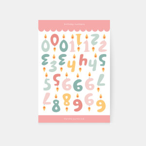 Birthday Numbers Sticker Sheet