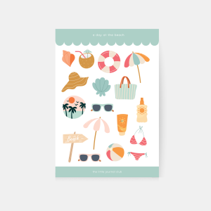 A Day At The Beach Sticker Sheet