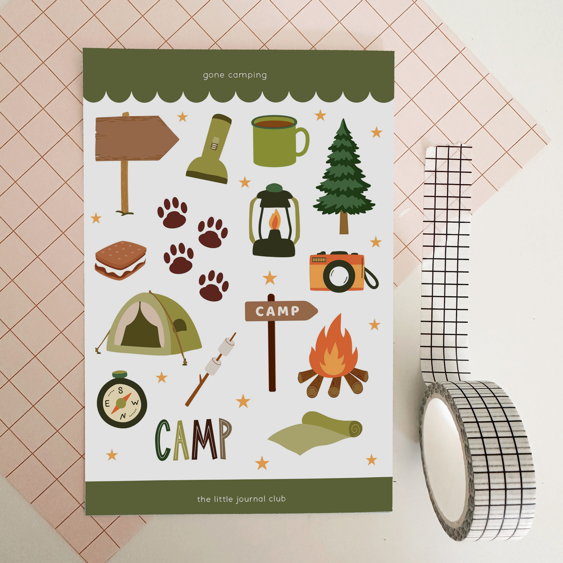 Gone Camping Sticker Sheet