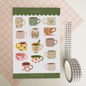 Mugs and Cups Sticker Sheet