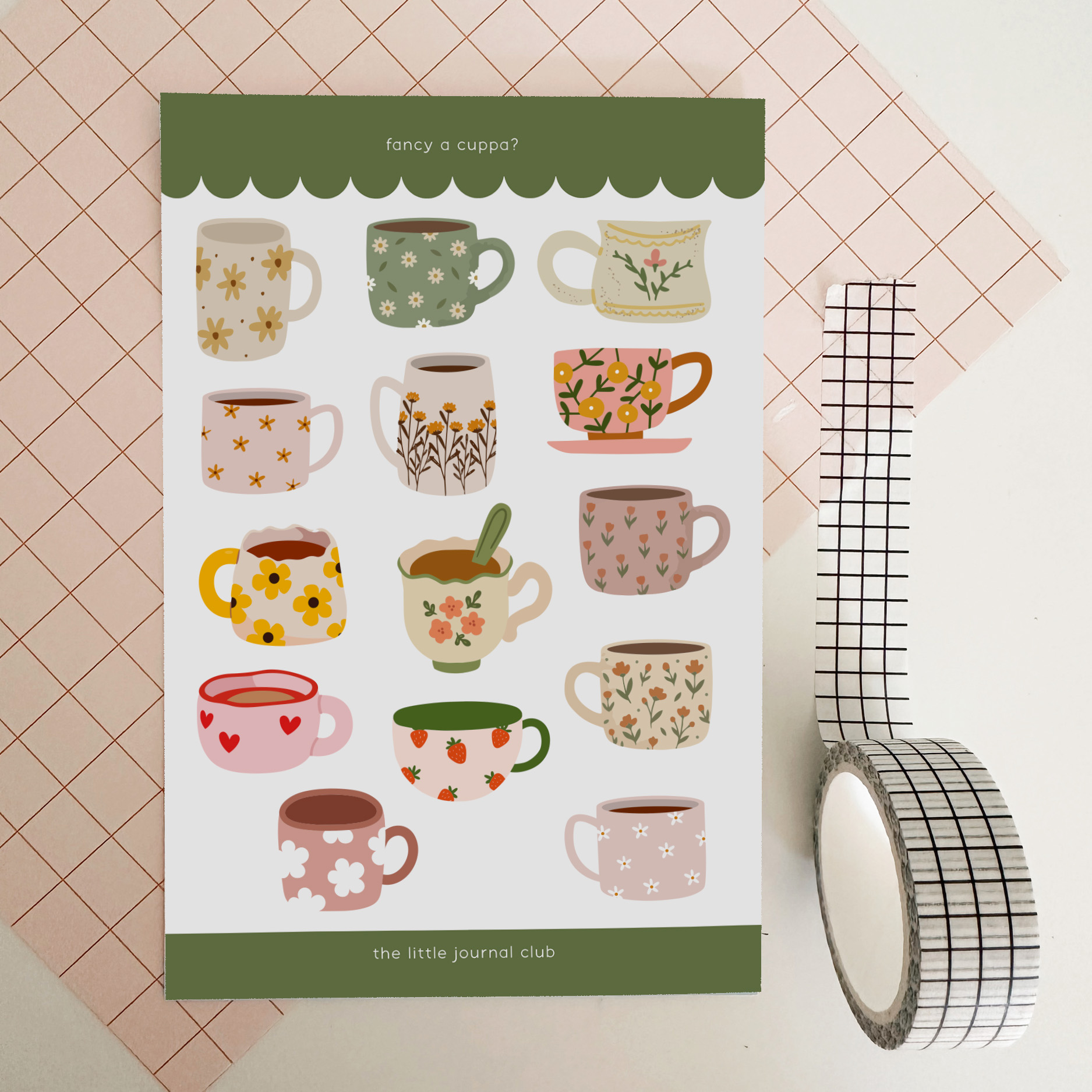 Mugs and Cups Sticker Sheet