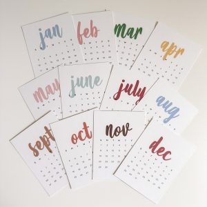 2027 Monthly Calendar Journal Cards